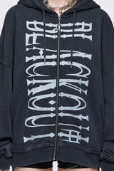 Blackout Washed Zip Up Hoodie