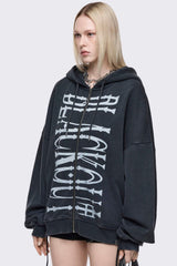 Blackout Washed Zip Up Hoodie