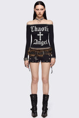 Chaotic Angel Off-Shoulder Top