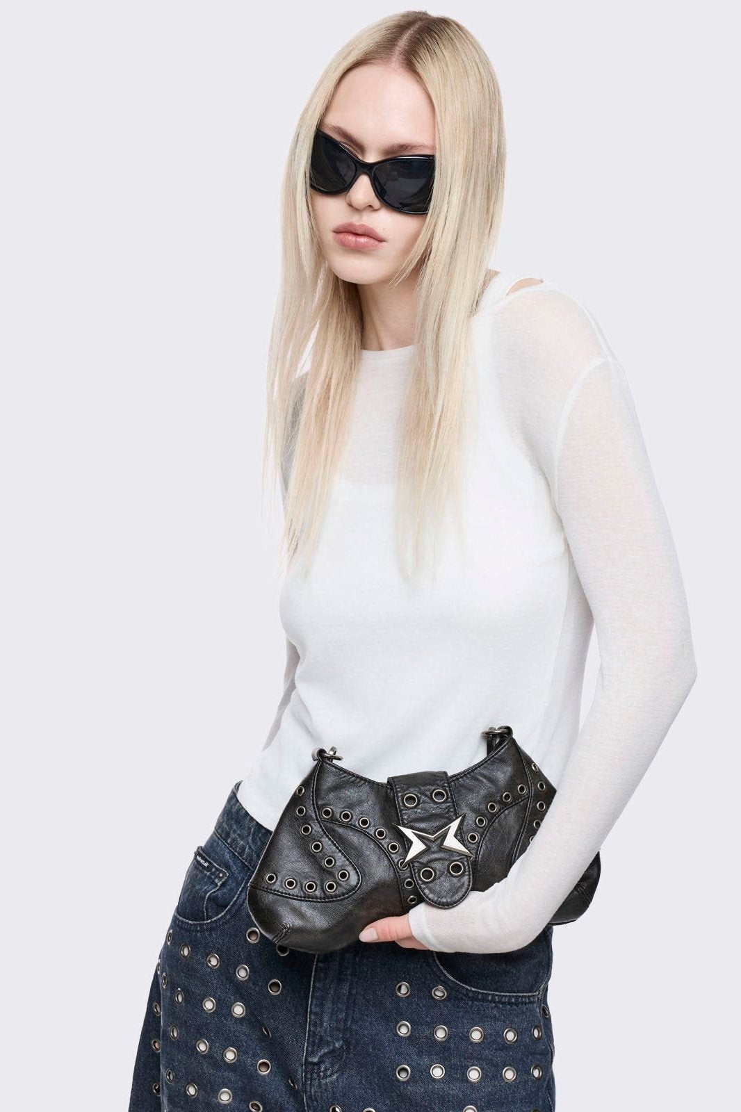 Charli Faux Leather Baguette Bag