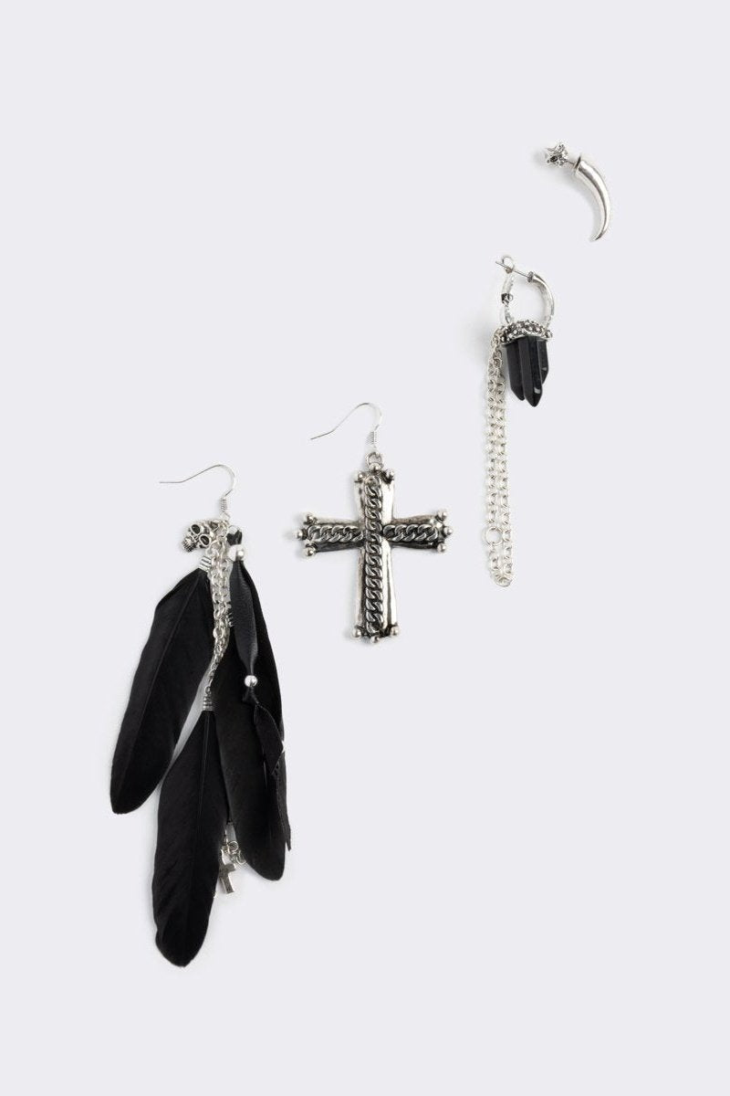 Dark Feathers Earring Set