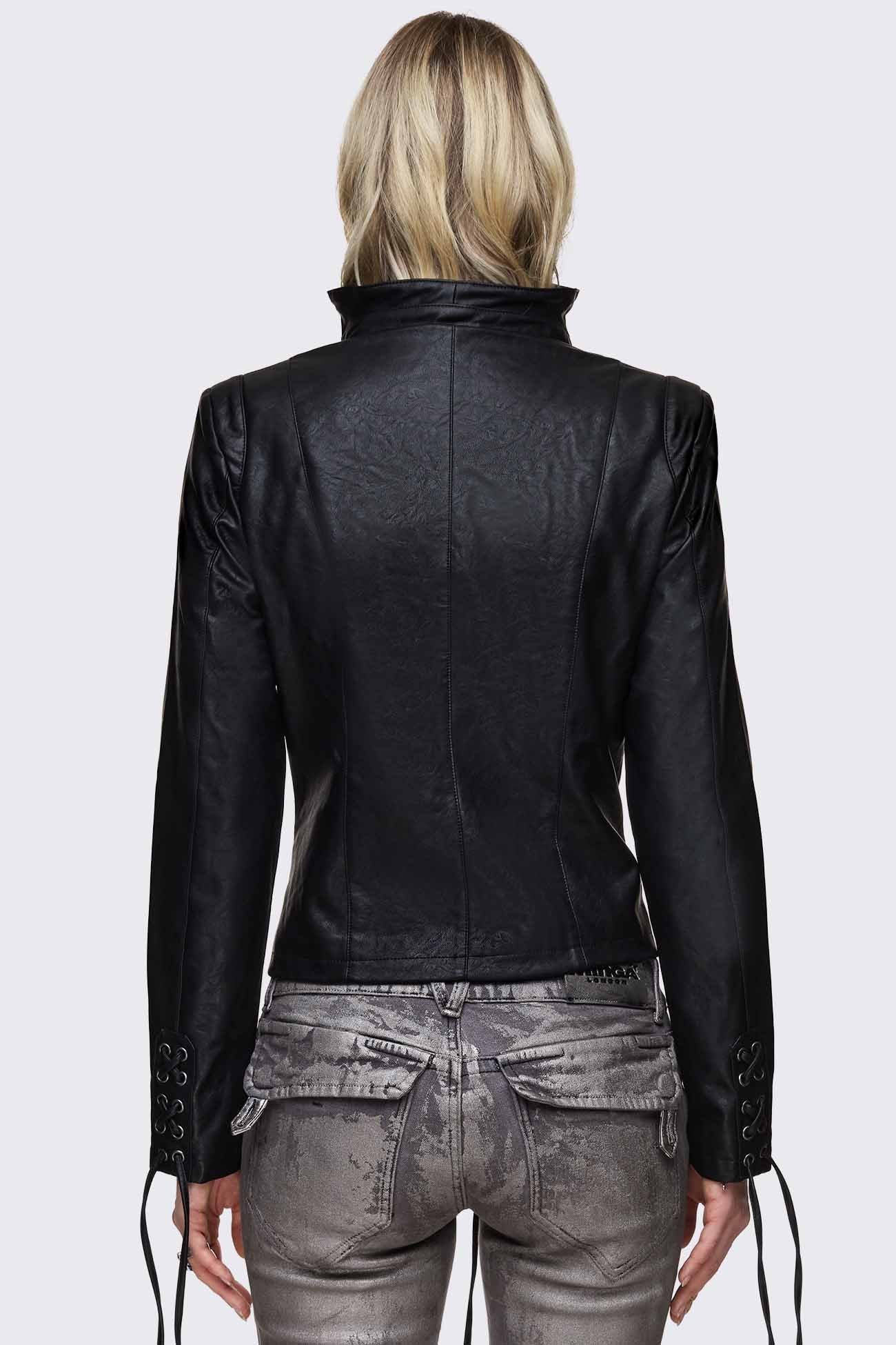 Dimension Lace Up Funnel Jacket