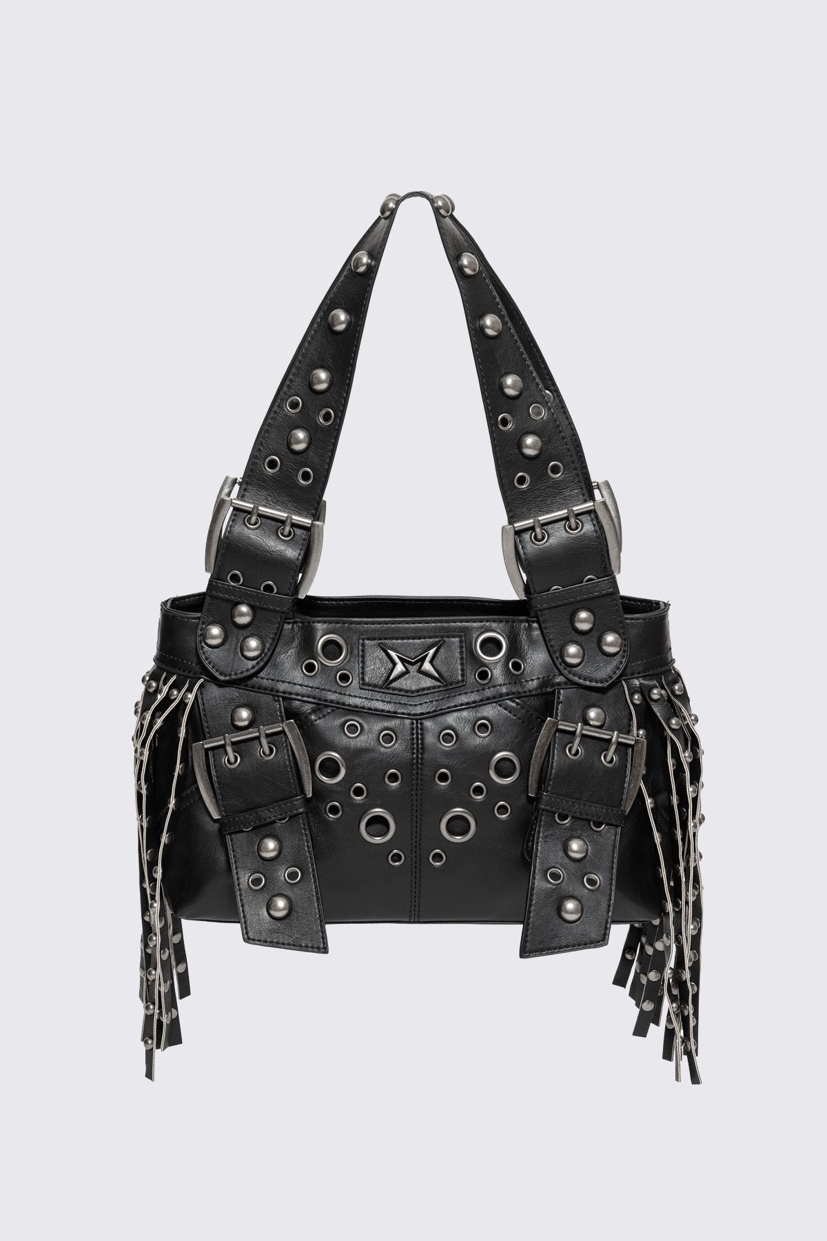Fern Studded Fringe Shoulder Bag