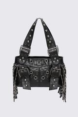 Fern Studded Fringe Shoulder Bag