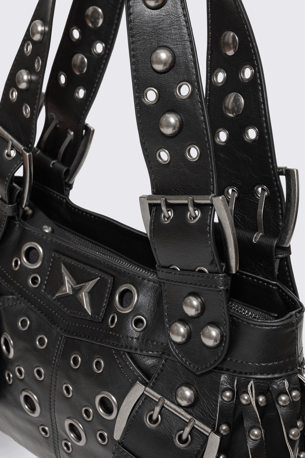 Fern Studded Fringe Shoulder Bag