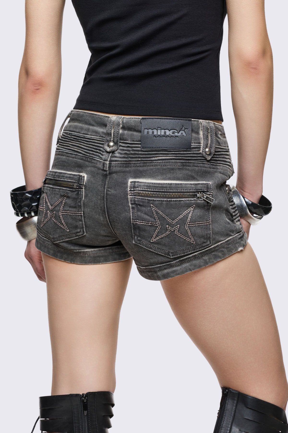 Haze Washed Mini Denim Shorts