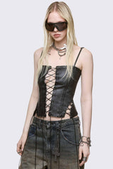 Jessie Faux Leather Corset Top