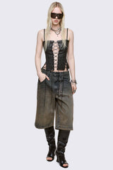 Jessie Faux Leather Corset Top