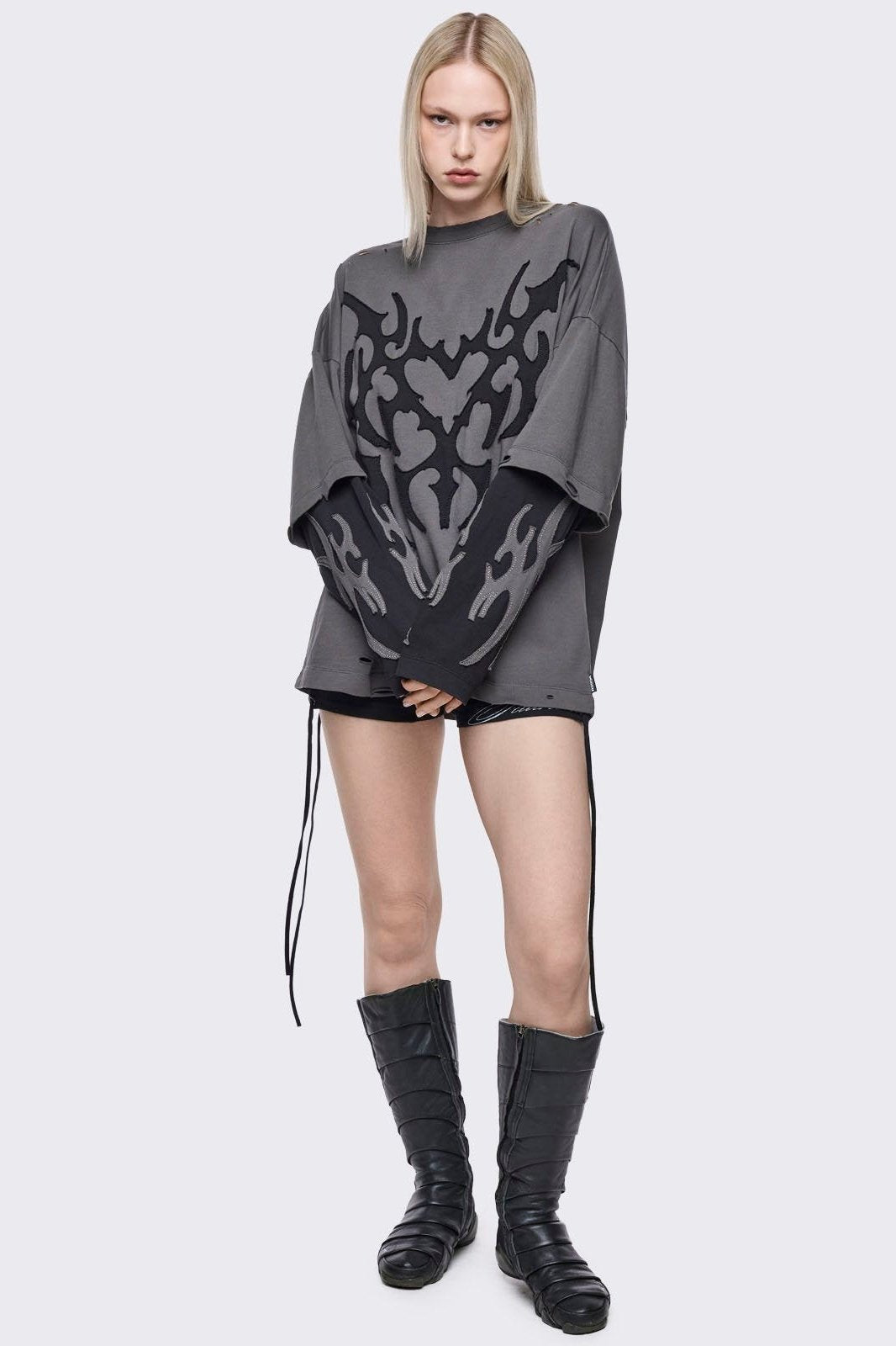 Luvx Grey Layered T-Shirt