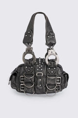 Mugshot Faux Leather Shoulder Bag