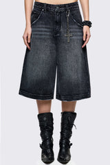 Worn Black Washed Jorts