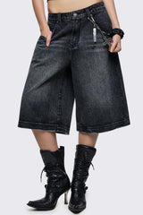 Worn Black Washed Jorts