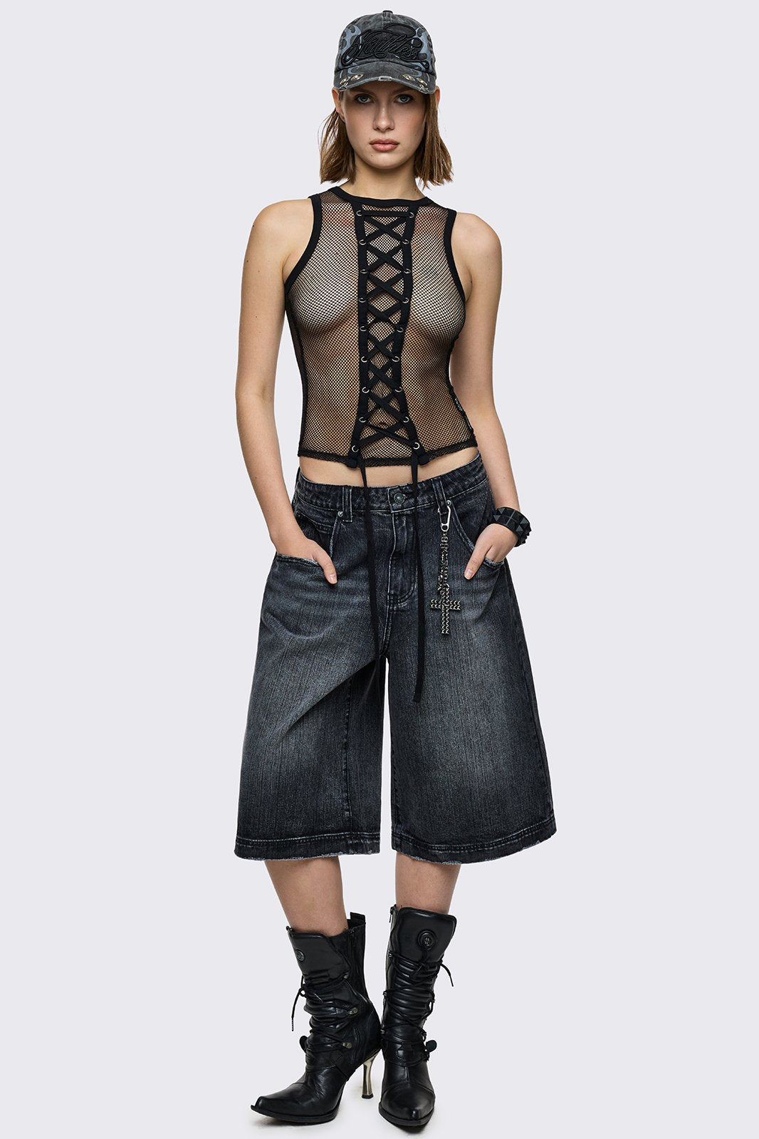 Worn Black Washed Jorts