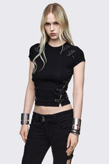 Oblivion Buckle Cut Out Baby Tee