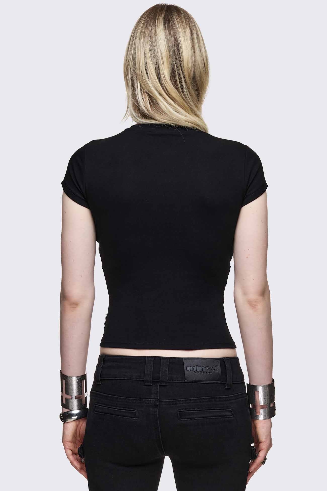 Oblivion Buckle Cut Out Baby Tee