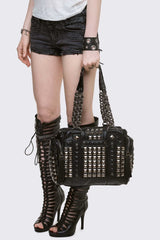Ruthless Studded Faux Leather Shoulder Bag