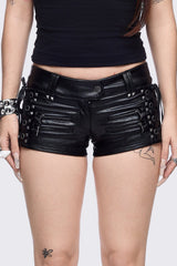 Savage Mini Faux Leather Shorts