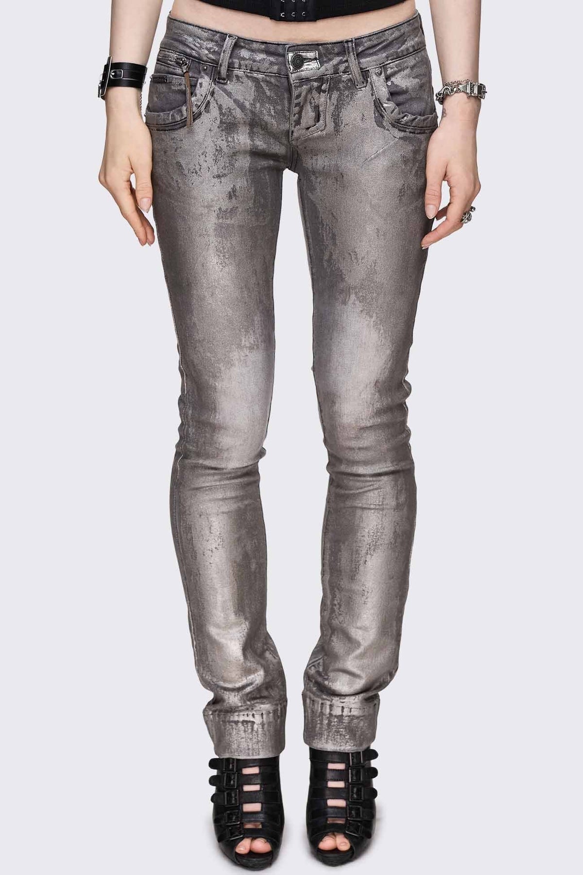 Silas Metallic Coating Slim Jeans