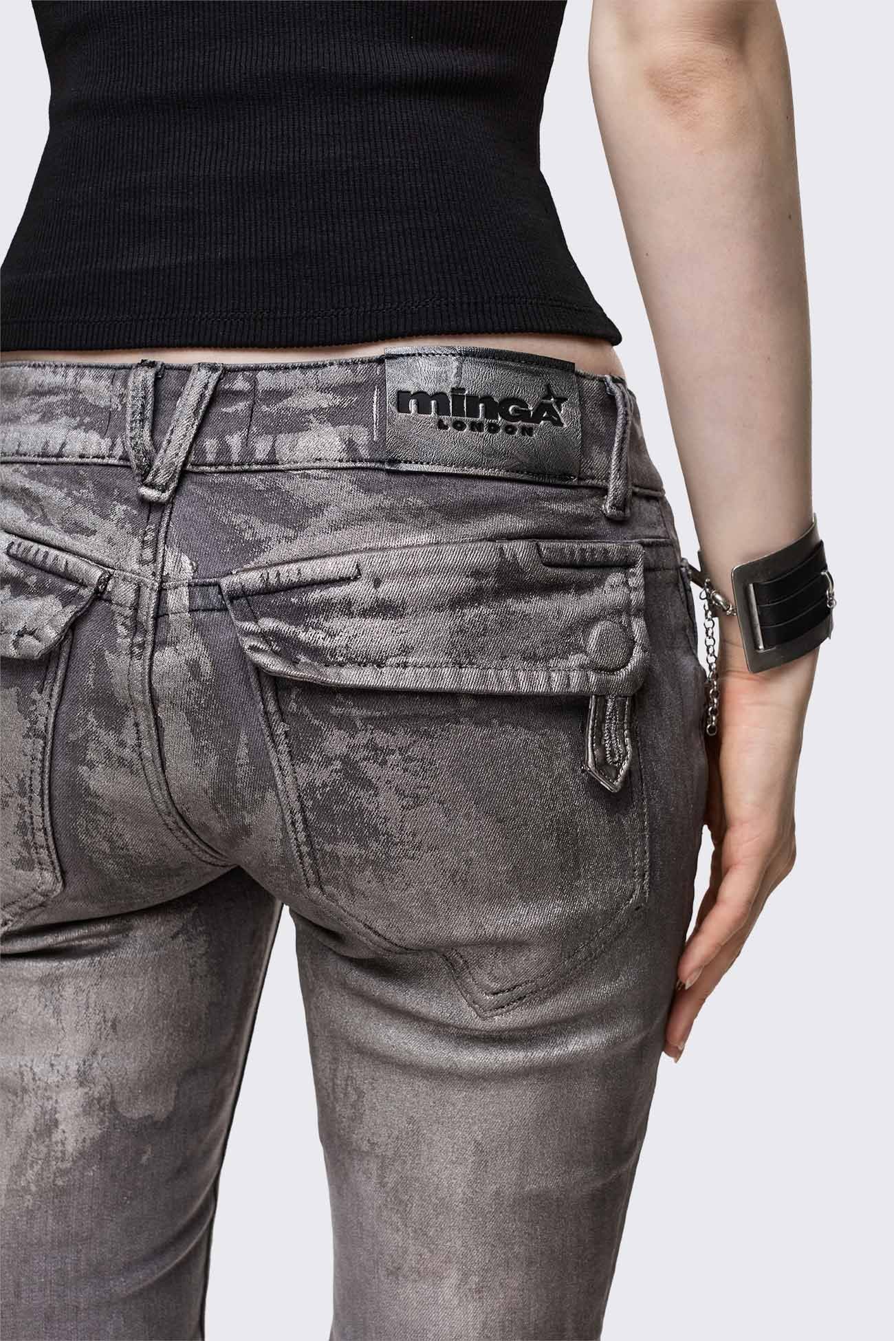 Silas Metallic Coating Slim Jeans