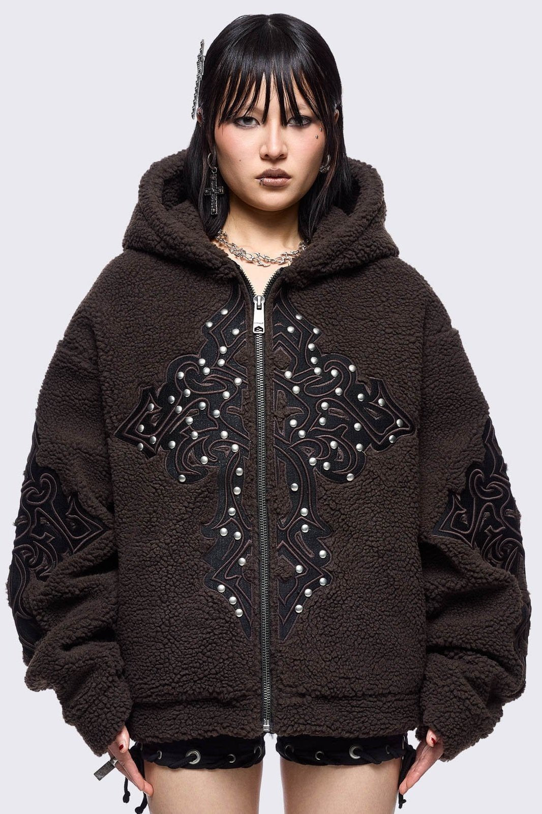 Sinner Brown Borg Jacket