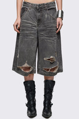 Smoke Grey Washed Jorts