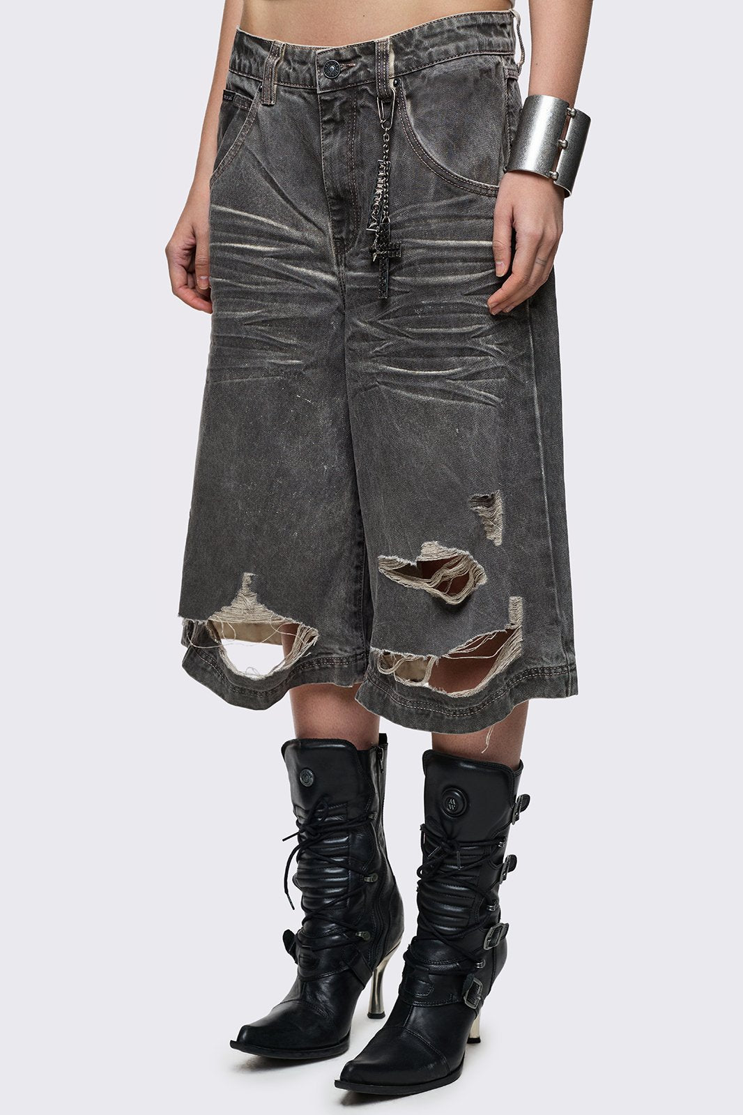 Smoke Grey Washed Jorts