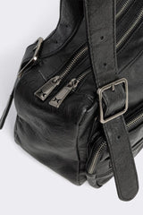 Soot Faux Leather Shoulder Bag