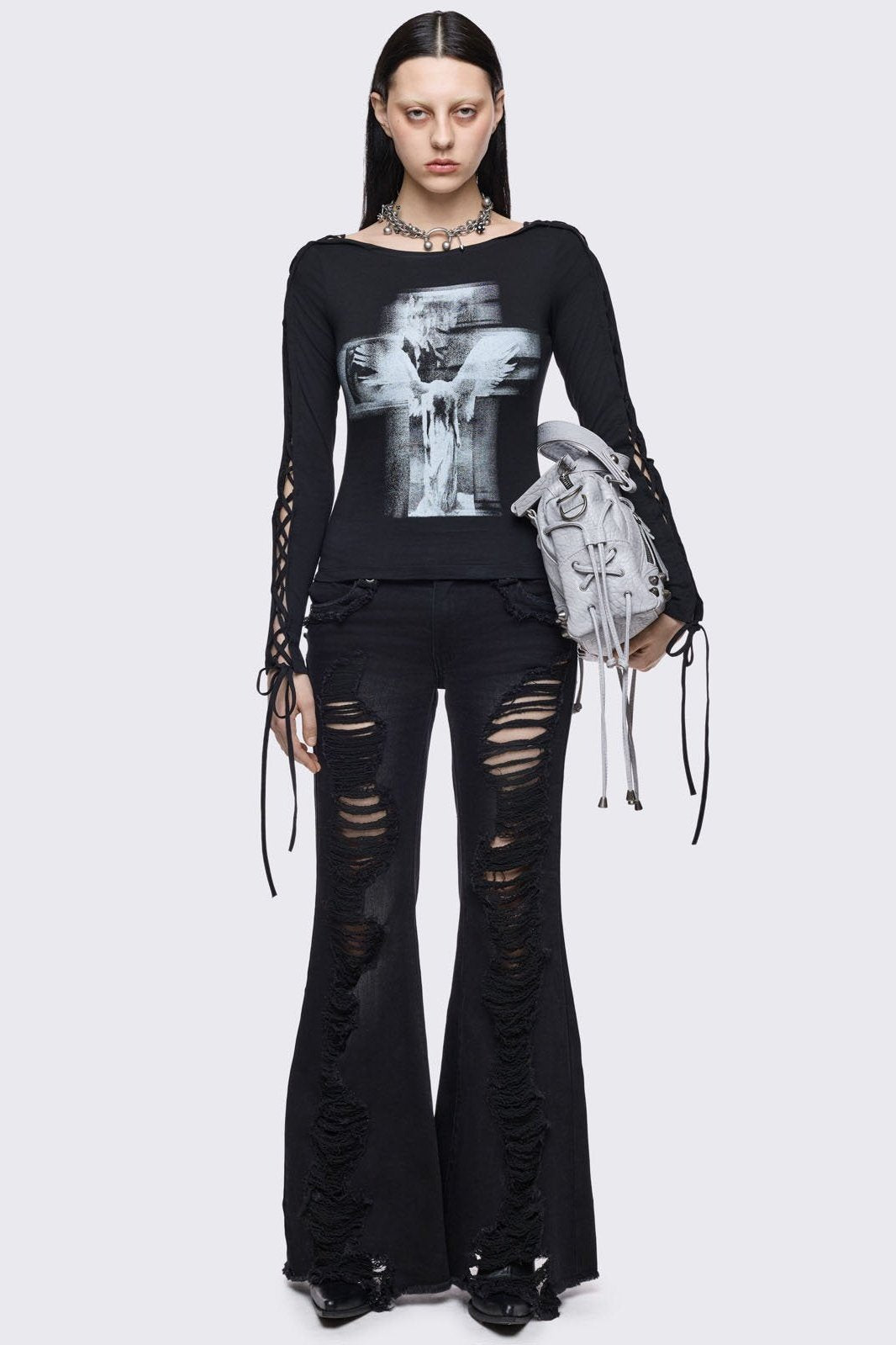 Tenebris Lace-Up Top