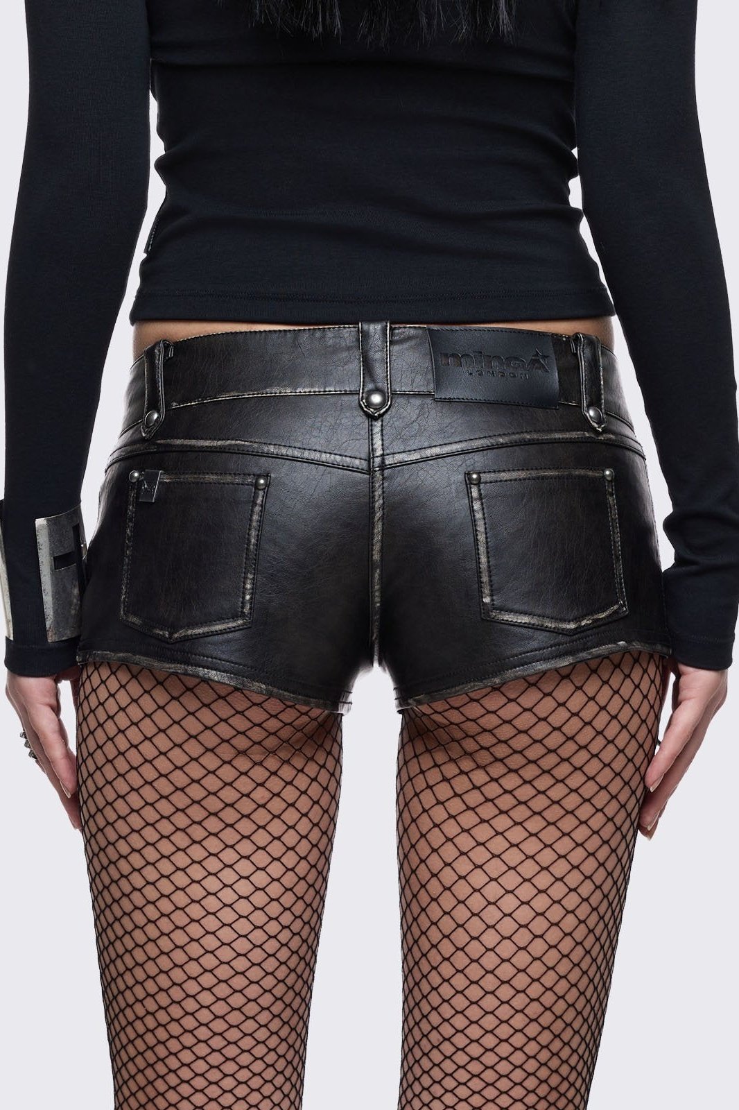 Vandal Mini Faux Leather Shorts