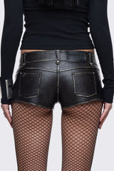 Vandal Mini Faux Leather Shorts