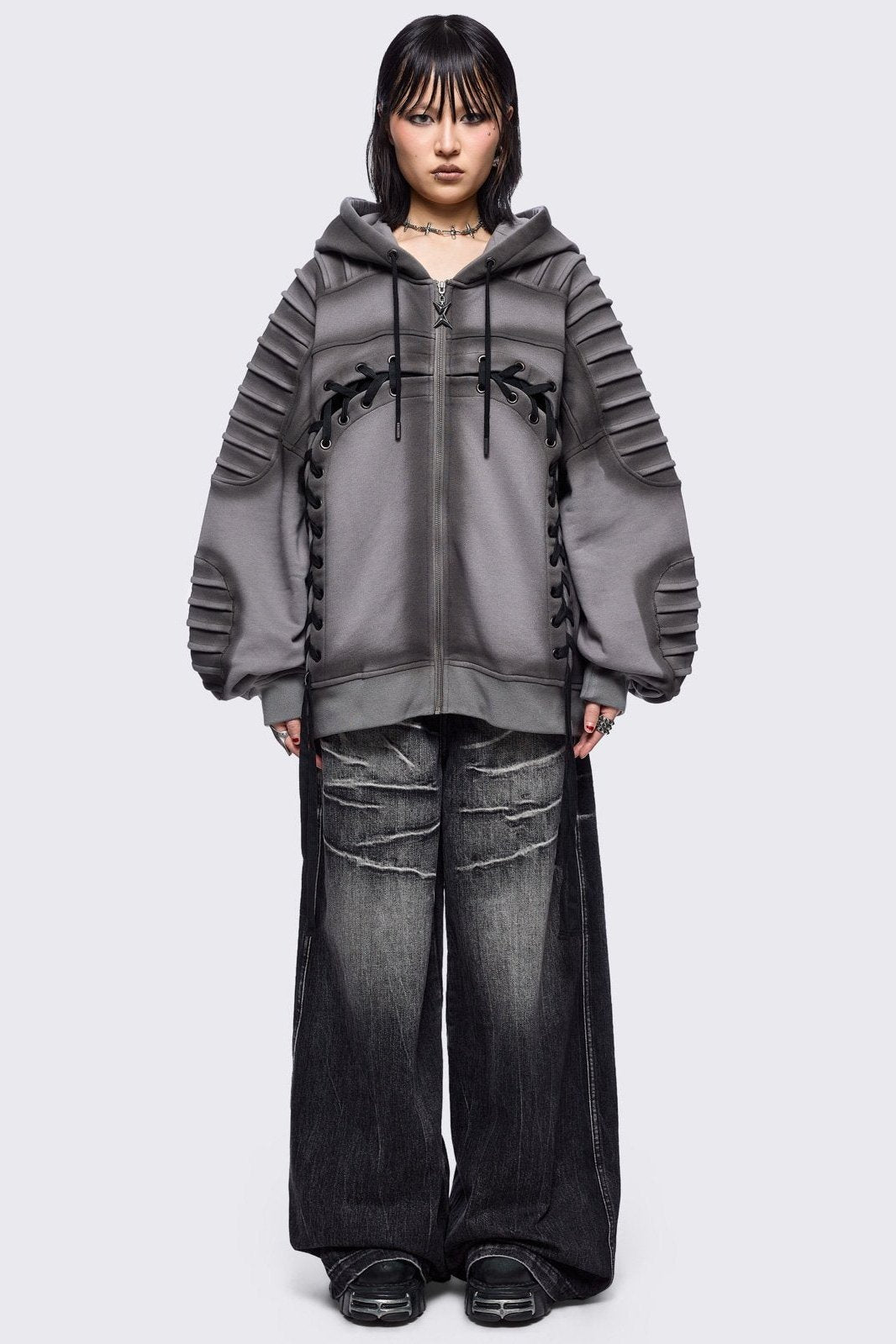 Vyre Grey Zip Up Hoodie
