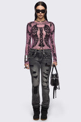 Wing It Pink Mesh Top